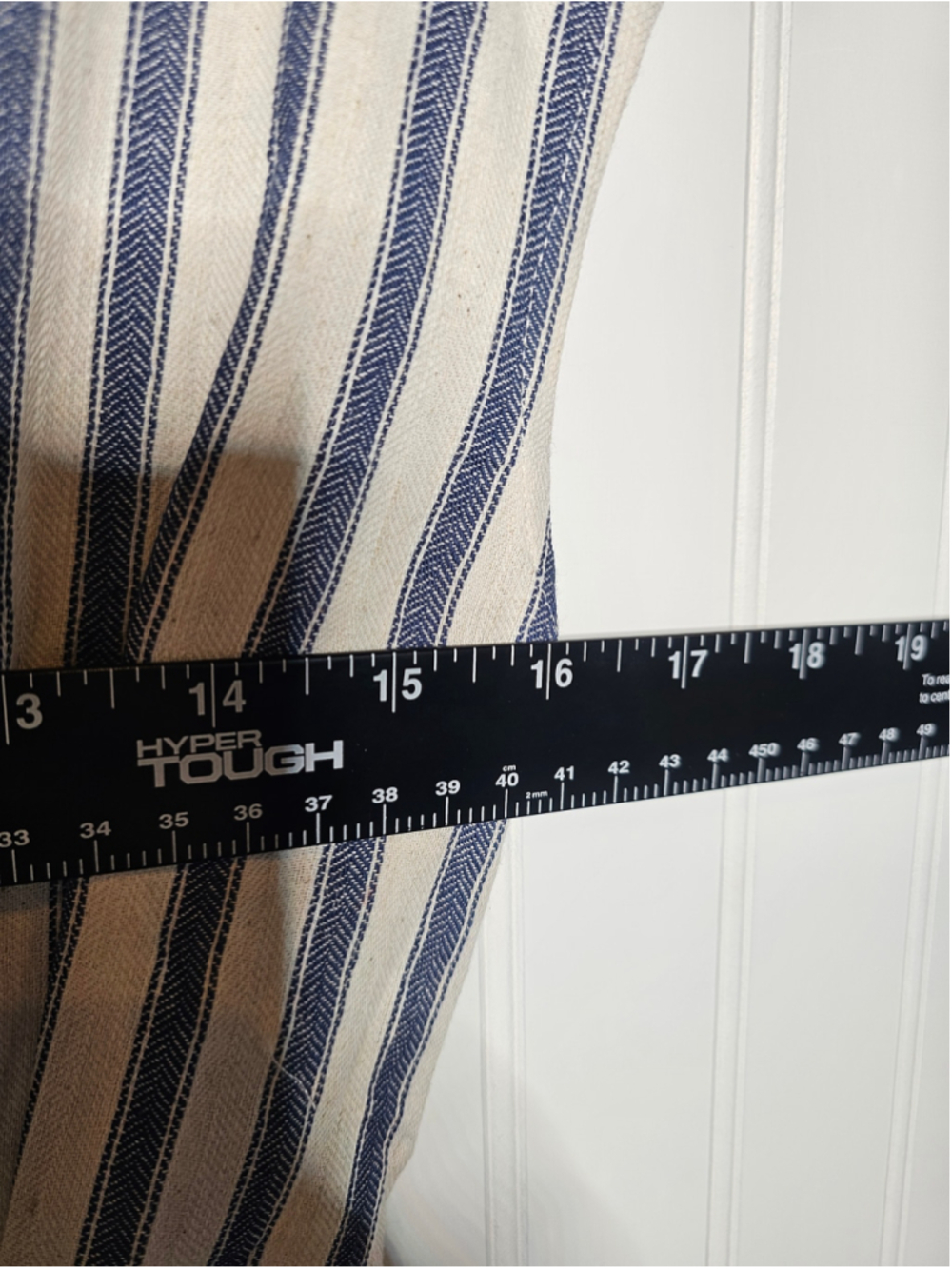 Self Contrast Anthro Midi Dress Jamila Striped Cotton Linen Cream Navy Small NWT - Picture 5 of 6